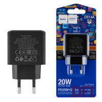 Мережевий зарядний пристрій Hoco CS14A 1USB/1USB-C PD20W Black