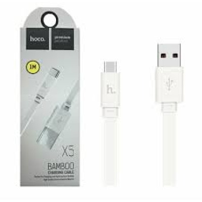 Кабель HOCO X5 USB Tape-C (1М) White